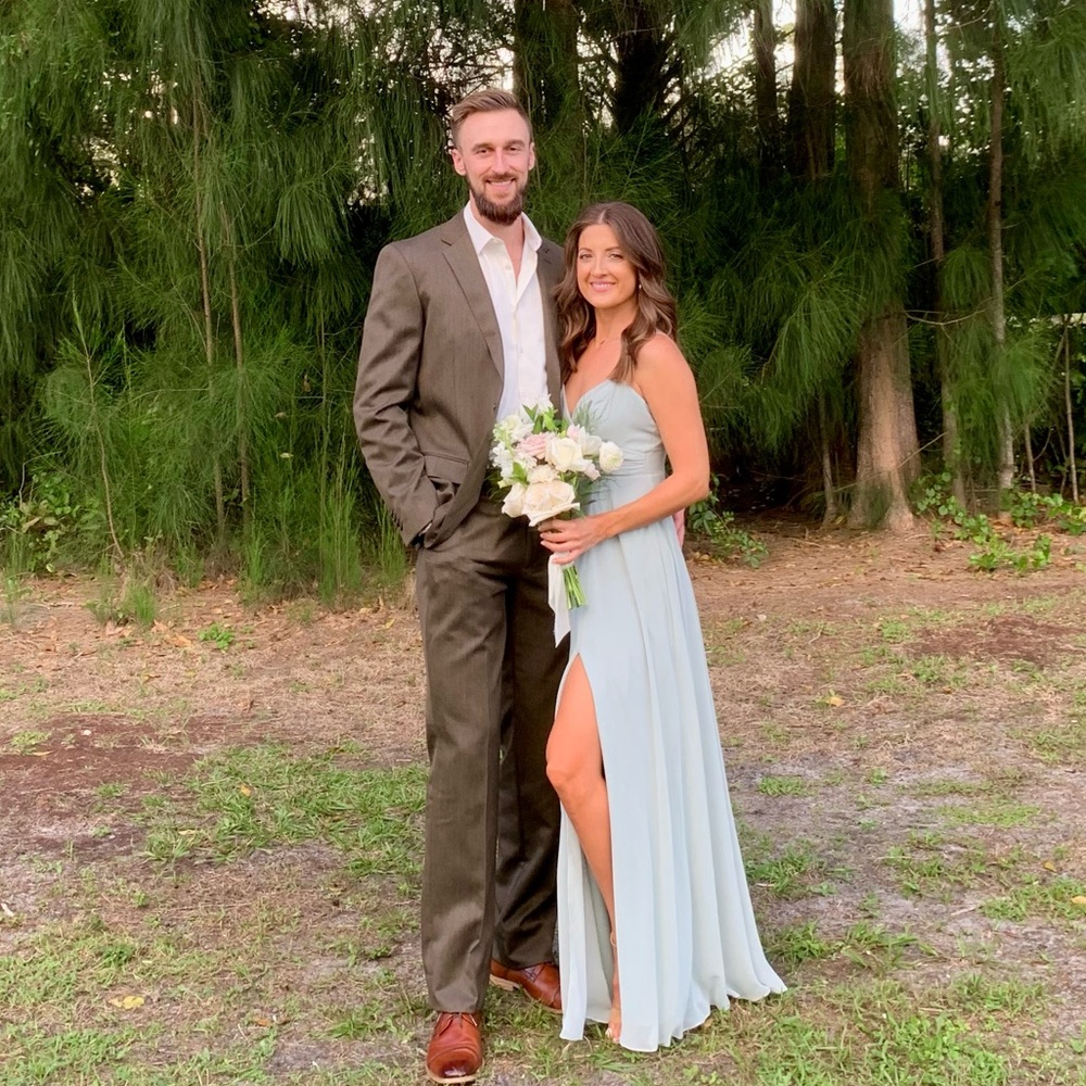 Elegant Light Blue Maxi Dress